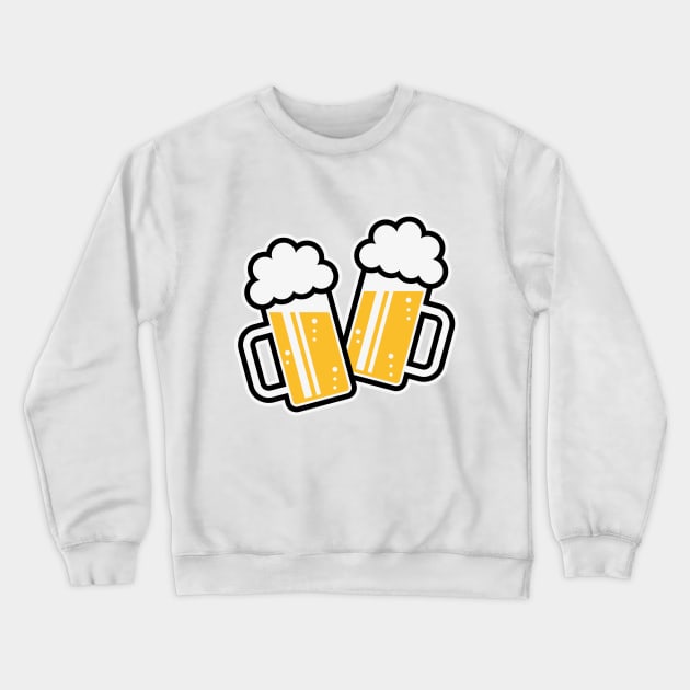 2 Clinking Beer Glasses For A Cheer! Crewneck Sweatshirt by MrFaulbaum